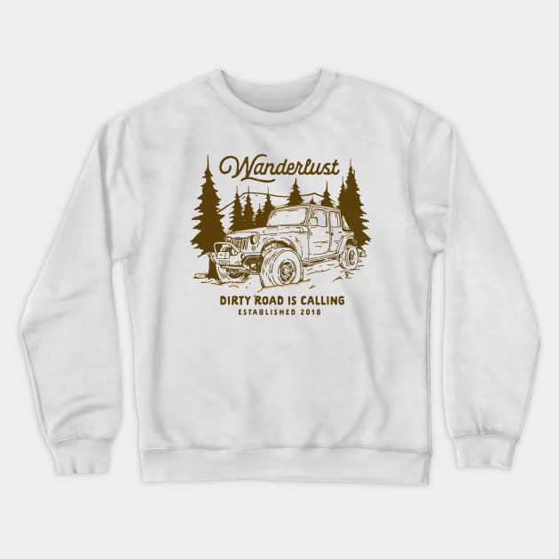 Wanderlust Jeep Crewneck Sweatshirt by eazy dead